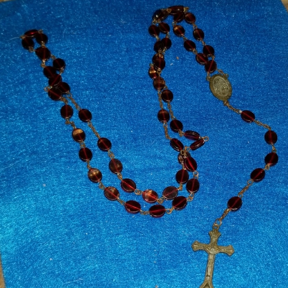 36in very old Estate,  my Favorite flat red beads